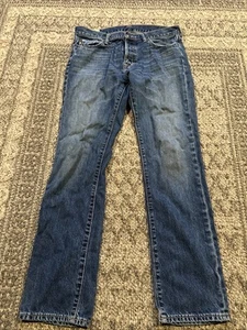 Abercrombie & Fitch Slim Straight Button Fly Dark Wash Herrenjeans 33 x 32 - Bild 1 von 8