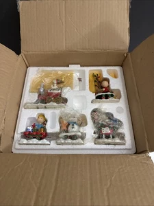 Snoopy Peanuts Merry Christmas Charlie Brown Train Danbury Mint 5 Piece - Picture 1 of 11
