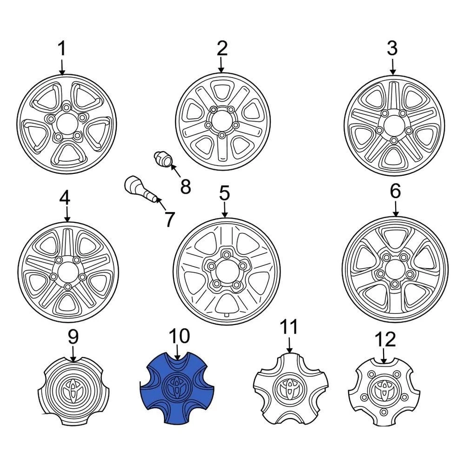 For Toyota Land Cruiser 2003-2004 Toyota 4260360570 Wheel Cap Foto 1 de 1