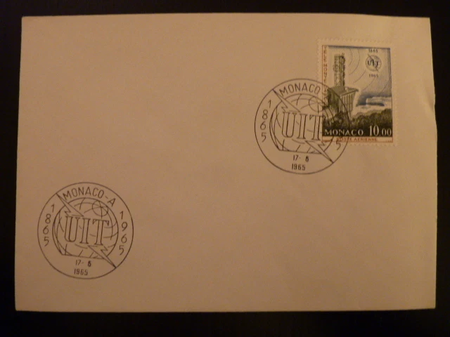Monaco Premier Day FDC Yvert Plane 84 Tele Monte Carlo 10F 1965 - Image 1 of 1