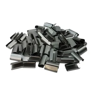 METAL CLIPS 12mmx25mm HAND PALLET STRAPPING FOR SEALING BINDING PALLETS CARTONS - Picture 1 of 4