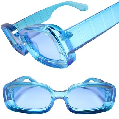 Make a Statement with Bold and Stylish Thick Blue Frame Rectangle Sunglasses - Imagem 1 de 3
