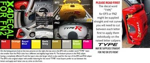 Brake caliper decal sticker to fit Honda type R caliper for the FN2 type x4 Set - Picture 1 of 1