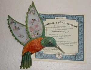 Fantasies in Flight Lena Liu ENCHANTED WHISPER Plaque Wall Decor Hummingbird COA - Picture 1 of 6
