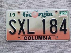 1996 Georgia GA License Plate SXL 184 - Picture 1 of 9