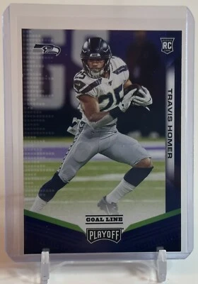 2019 Playoff Goal Line Travis Homer Rookie RC Card #255 Seahawks W/Top Loader - Image 1 of 2