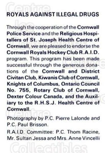 1991-92 Cornwall Royals #29 Checklist - Picture 1 of 1