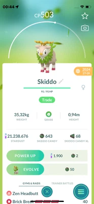 ✨Pokemon | SHINY Skiddo | Registered 20K OR 80K Dust Trades Are Fine ✨ - Image 1 of 2