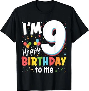 Kids 9yr 9th Bday Nine Years Old Happy Birthday Boys Girls T-Shirt Hoodie - Picture 1 of 10