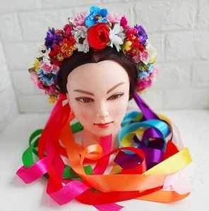 Ukraine head wreath flower crown headdress headband Ukrainian vinok gift - Picture 1 of 11
