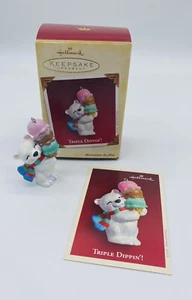  2005 Hallmark Keepsake Triple Dippin' Christmas Ornament Bear with Ice Cream - Picture 1 of 8