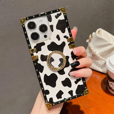For Various Phone Cow pattern Shockproof Case Ring Holder Back Cover Fashion Hot - Image 1 of 4