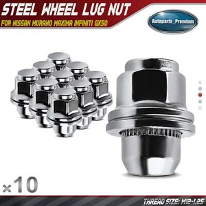 10x M12-1.25 Front or Rear Wheel Lug Nut for Nissan Murano Maxima INFINITI QX50 - Picture 1 of 8