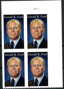 Gerald Ford MNH Numbered Plate Block of 4 UR Plate # P11111 Scott's 4199 - Picture 1 of 2