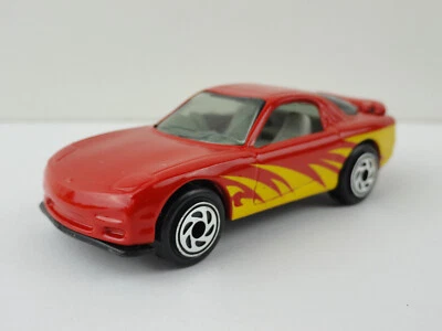 1995 年火柴盒 #8 马自达 RX-7(红色带黄色条纹)- LOOSE — 第 1/4 张图片