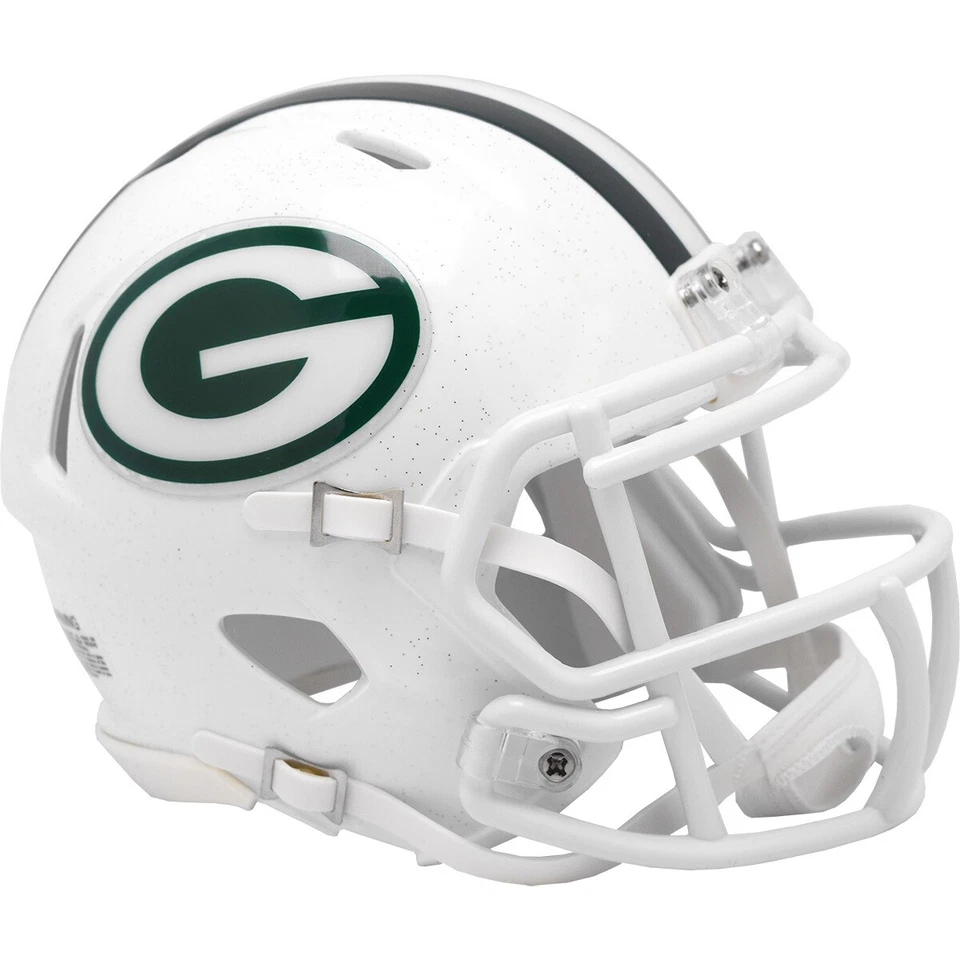 Mini casco de fútbol americano Green Bay Packers blanco 2024 velocidad alternativa Riddell Foto 1 de 1