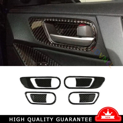 Ajuste para Mazda 3 2011-15 vinilo fibra carbono manija de puerta interior cuenco marco moldura 8X Foto 1 de 4