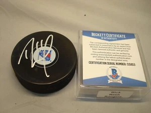 Rick Nash Signed New York Rangers Hockey Puck Autographed Beckett BAS COA 1B - Picture 1 of 3
