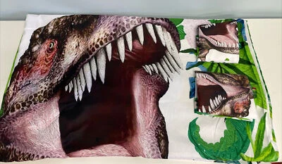 Juego de funda nórdica con estampado de bosque de animales dinosaurios para niños completo con 2 fundas NUEVO (sin etiquetas Foto 1 de 4
