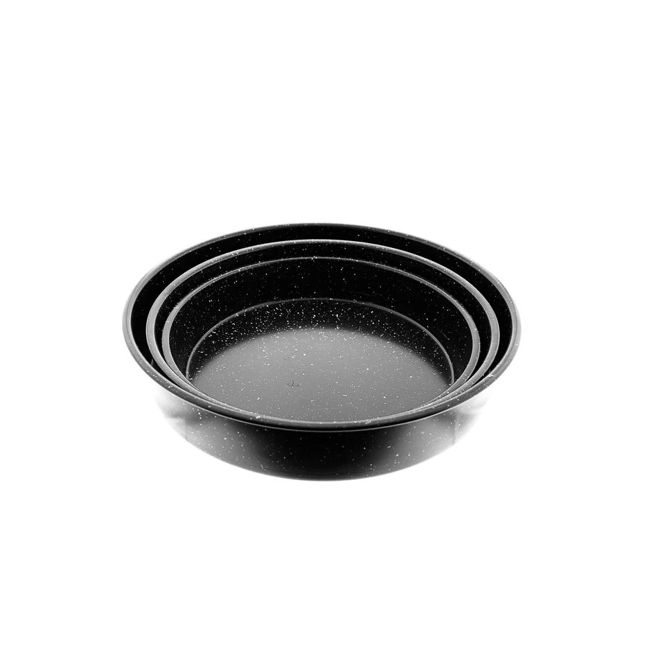 3er Set Backofenblech Tepsi aus Granit Ø28/Ø32/Ø36 cm  in Schwarz  - Bild 1 von 4