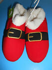 MENS WOMEN SANTA ELF SLIPPERS BUCKLE SHOES ADULT SIZE 6 SMALL RED GOLD NEW