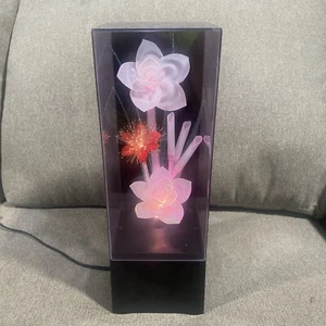 1984 Fiber Optic Flowers color changing light, Music Box 14''X5'’ Missing Crank - Picture 1 of 6