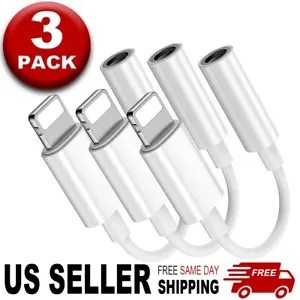 3Pack For iPhone Headphone Jack Adapter 3.5mm Audio Aux Cable Earphone Converter - Picture 1 of 6