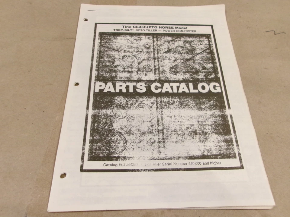 TROY-BILT ROTO TILLER POWER COMPOSTER TINE CLUTCH/PTO HORSE MODEL PARTS CATALOG - Изображение 1 из 1