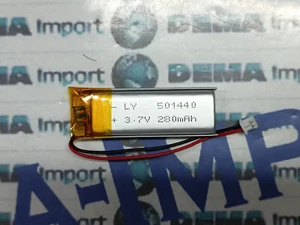 Pila ricaricabile 3.7 v basso drenaggio polimery 280mAh acustica,gps,fari a led - Foto 1 di 3