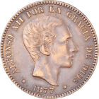 [#1062633] Coin, Spain, Alfonso XII, 10 Centimos, 1877, Barcelona, AU, Bro, nze