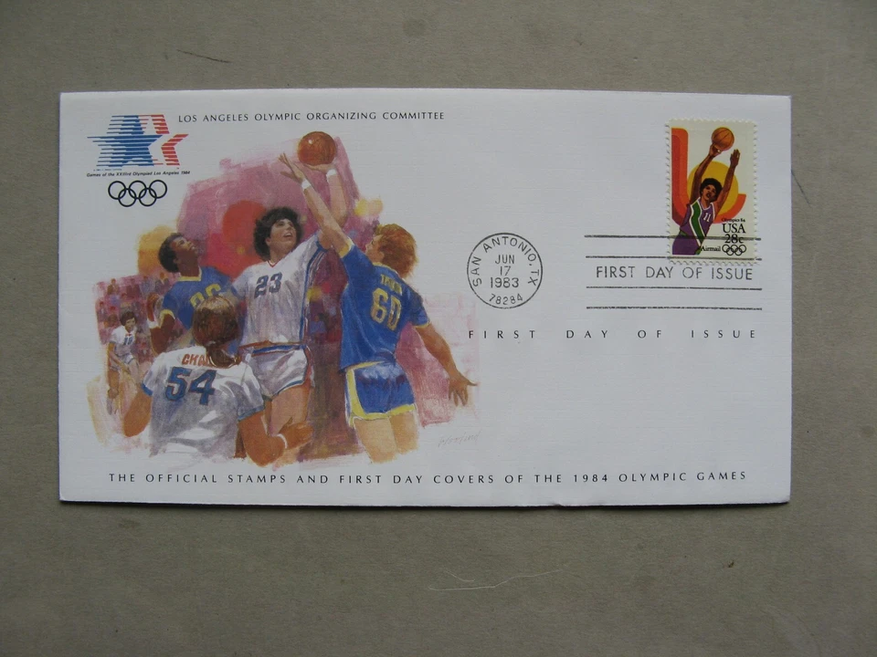 USA, Los Angeles official Olympic Committee cover FDC 1983, basketball - Image 1 of 1