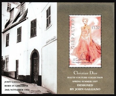 Gibraltar Block 1997 John Galliano Fashion Designer Christian Dior MNH aXF Z3674 - Image 1 of 4