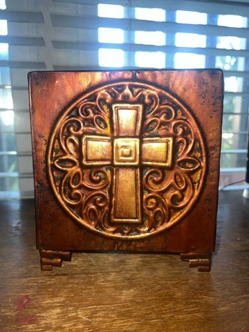 Cross_Decorative_Metal_Tin_Square_Rustic Looking_Storage Basket_C00L_cHECK it_ Cover