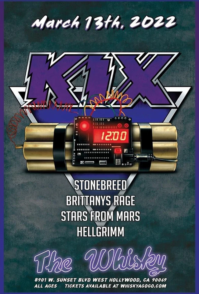 Póster rock KIX - Stars From Mars - Whisky A Go Go 2022 Foto 1 de 1