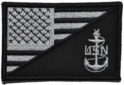 TACTICAL GEAR JUNKIE Navy SCPO Senior Chief Petty Officer USA Flag - 2.25x3.5 Patch