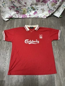 Vintage Super Futbol Carlsberg Liverpool Owen Collared Red Shirt - Size L  - Picture 1 of 7