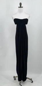 Vestido Largo BCBGMaxazria Negro Sin Tirantes Espalda Abierta XS Drapeado Forrado Nuevo con Etiquetas - Imagen 1 de 8