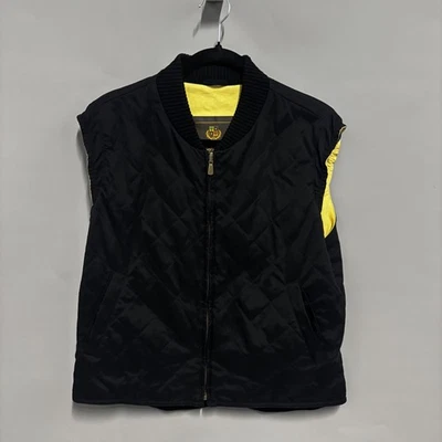 Loro Piana Quilted Vest Mens Black Cashmere Blend Lining Zip Front Made Italy - Image 1 of 4