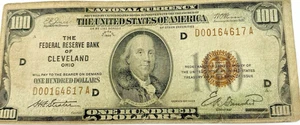 1929 $100 National Currency Federal Reserve Bank Of Cleveland Ohio - D - Picture 1 of 2