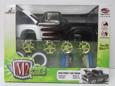 M2 Machines Black & White 1956 Ford F-100 Truck Model Kit - CHASE 1:24 Scale - Image 1 of 4