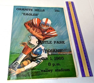 Granite Hills Eagles Vs. Castle Park Trojans programma calcio scuola superiore 1965 - Foto 1 di 7