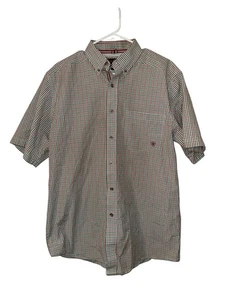 ARIAT Shirt Adult Medium Checkered Pro Series Button Up Vented Mens - Picture 1 of 6