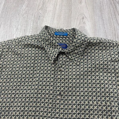 Pendleton Short Sleeve Button Shirt Men's Large Geometric Cotton Rayon Preppy - Image 1 of 4