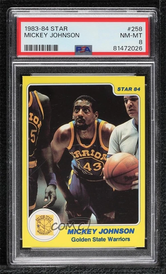 1983-84 Star Mickey Johnson #258 PSA 8 - Image 1 of 2