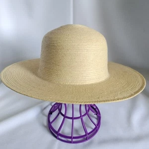 Handcrafted Maya Quiche Indian Sun Hat Size 57cm Palm Leaves Wide Brim Vintage - Picture 1 of 10