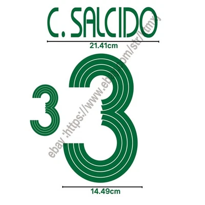 Conjunto de nombre visitante México 2007 - Parche de transferencia de calor C. Salcido #3 | Estilo Copa Foto 1 de 2