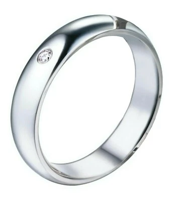 Fede Fedina Argento 925 Anello Uomo Donna Fidanzamento solitario brillantino - Immagine 1 di 4