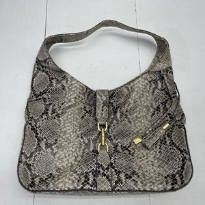 GILI Got It Love It Leather Snake Print Embossed Large Hobo Tote Purse - Picture 1 of 11