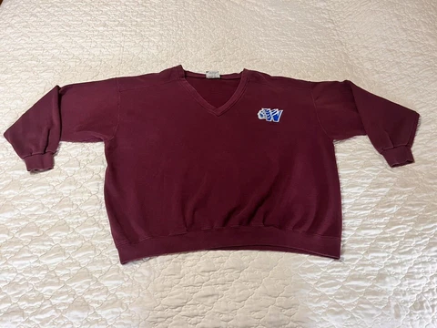 WORCESTER ICECATS AHL HOCKEY EMBROIDERED LONG SLEEVE V-NECK SWEATSHIRT SZ XXL Cover