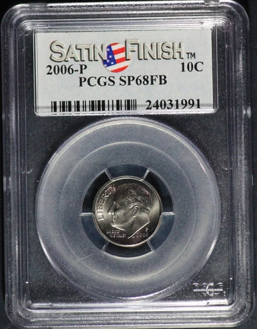 2006-P PCGS Roosevelt Dime Satin Finish SP68FB MS-68 Full Bands Cover